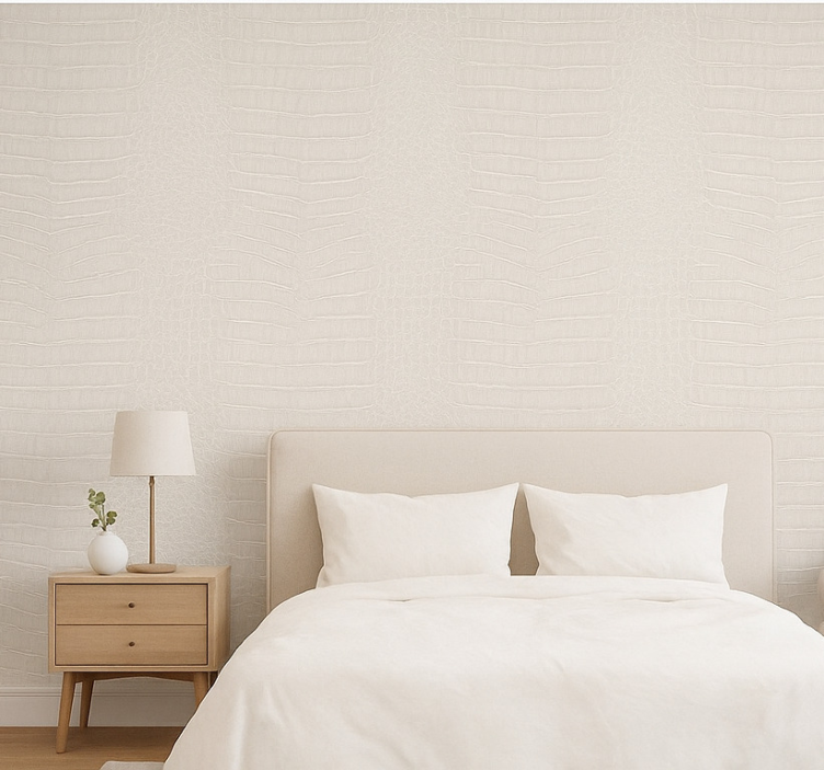 Papel pintado dormitorio matrimonio piel de cocodrilo - TenVinilo