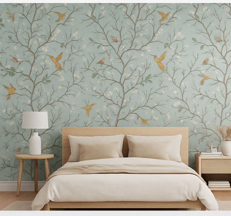 Papel pintado dormitorio matrimonio primavera elegante - TenVinilo