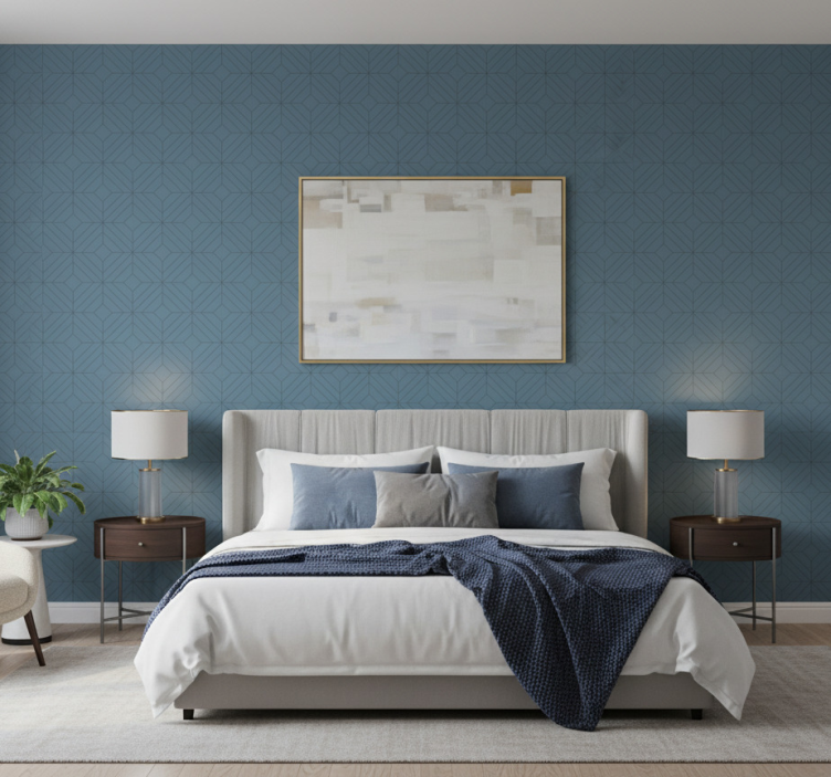 Papel pintado dormitorio matrimonio textura geométrica - TenVinilo