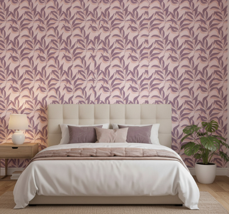 Papel pintado dormitorio palma tropical blush - TenVinilo