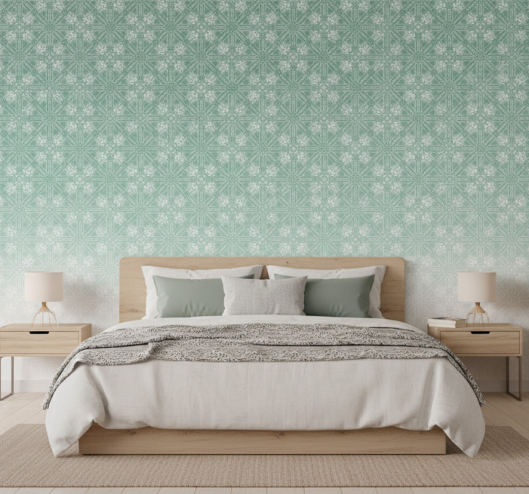 Papel pintado dormitorio patrón floral desvanecido - TenVinilo
