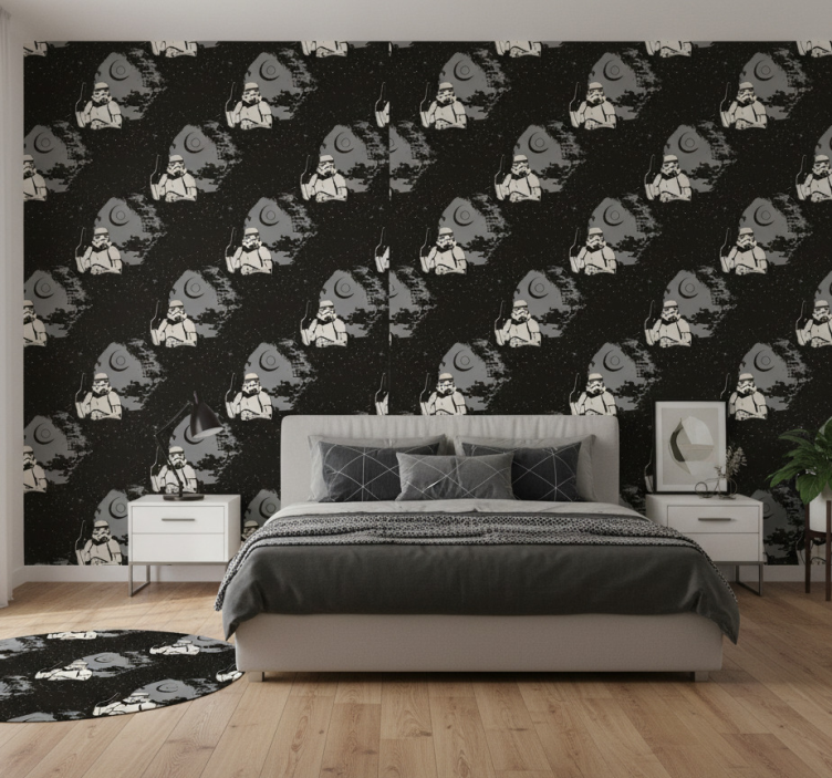Papel pintado dormitorio patrón típico de stormtrooper - TenVinilo