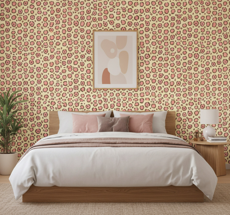 Papel pintado dormitorio textura de piel de leopardo - TenVinilo