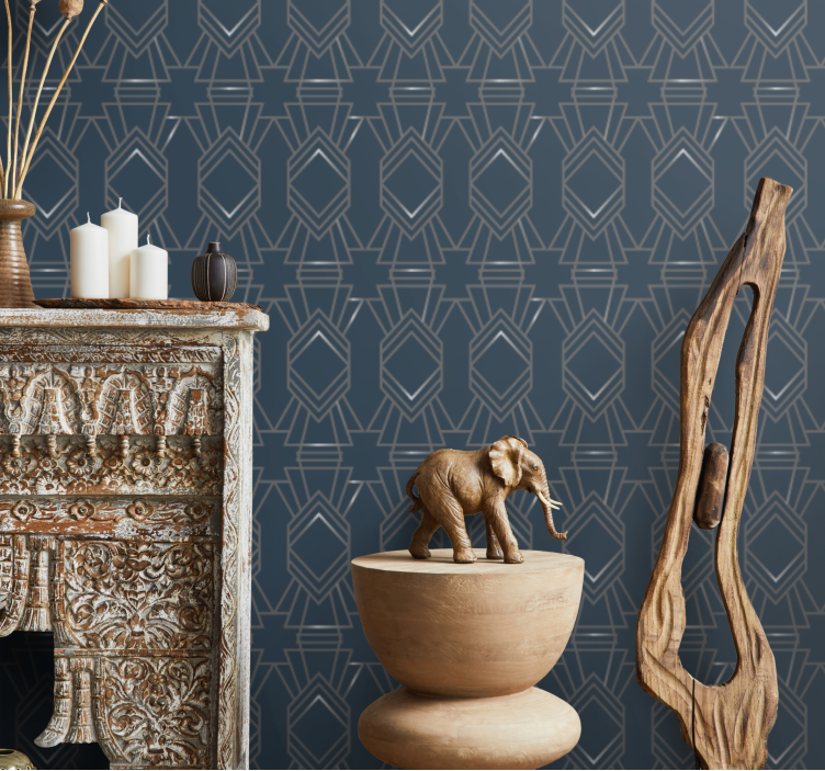 Papel pintado clásico rombo art déco - TenVinilo