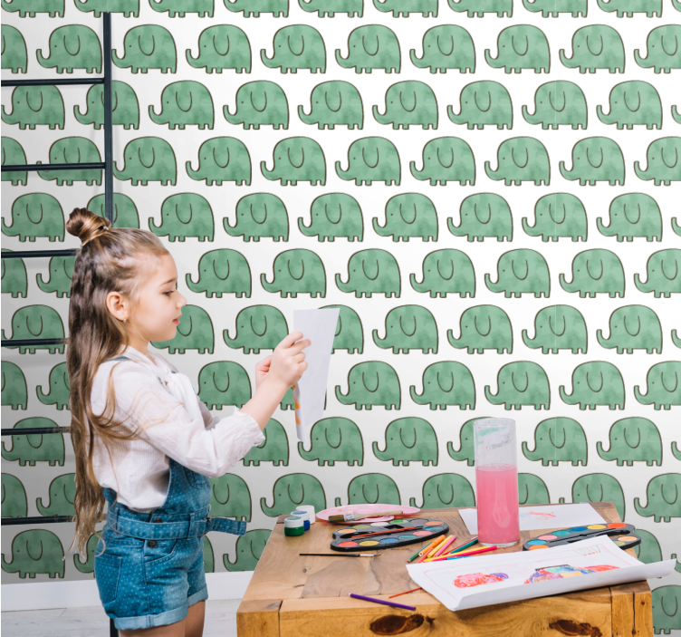 Papel pintado elefantes encantadores - TenVinilo