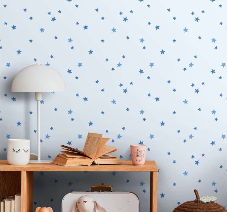 Papel pintado estrellas ambiente de dormitorio estrellado - TenVinilo