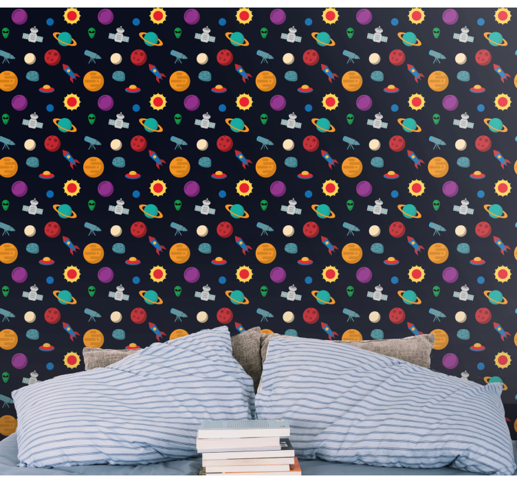 Papel pintado estrellas escena de aventura cósmica - TenVinilo