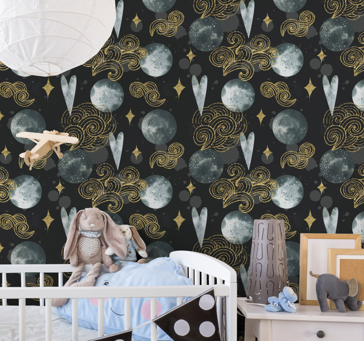 Papel pintado estrellas paisaje onírico celestial - TenVinilo