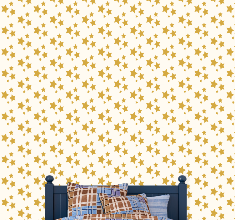 Papel pintado estrellas patrón dorado - TenVinilo