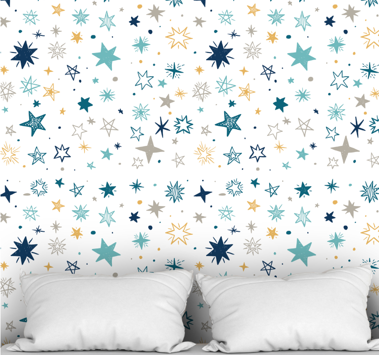 Papel pintado estrellas patrones celestiales - TenVinilo