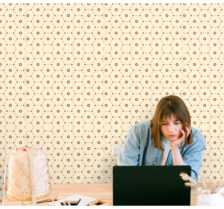 Papel pintado floral acentos florales geométricos - TenVinilo