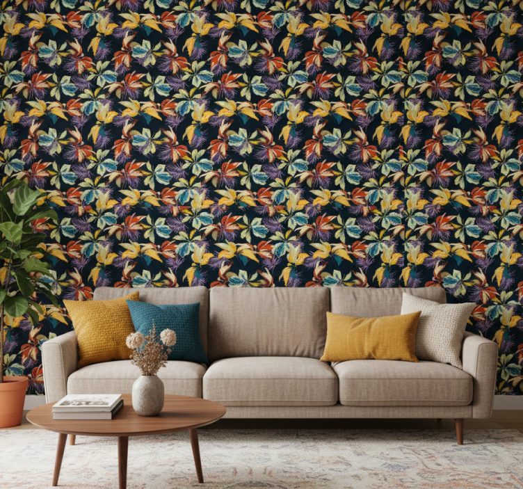 Papel pintado floral diseño de lirio tigre - TenVinilo