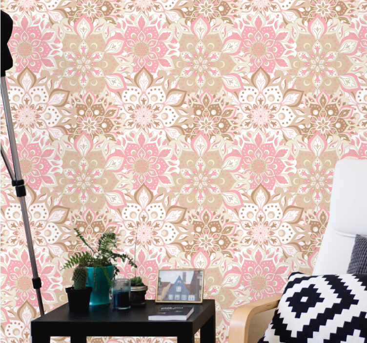 Papel pintado floral elegancia adornada  - TenVinilo