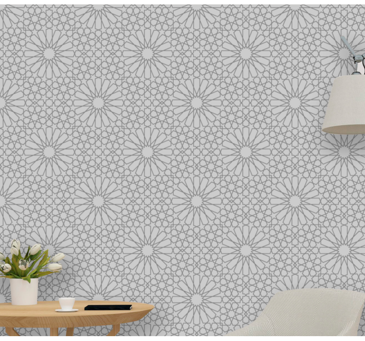 Papel pintado floral estampado gris elegante - TenVinilo