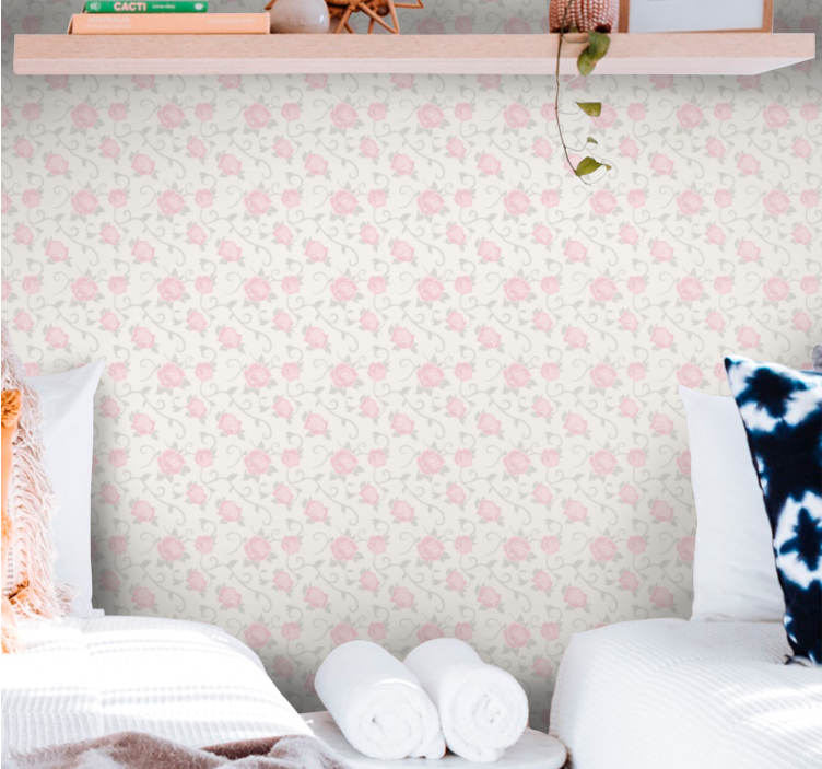 Papel pintado floral flores ornamentales - TenVinilo