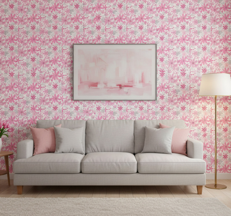 Papel pintado floral yambo rosa - TenVinilo