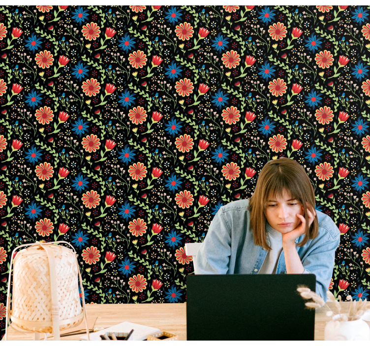 Papel pintado flores acento estampado floral - TenVinilo