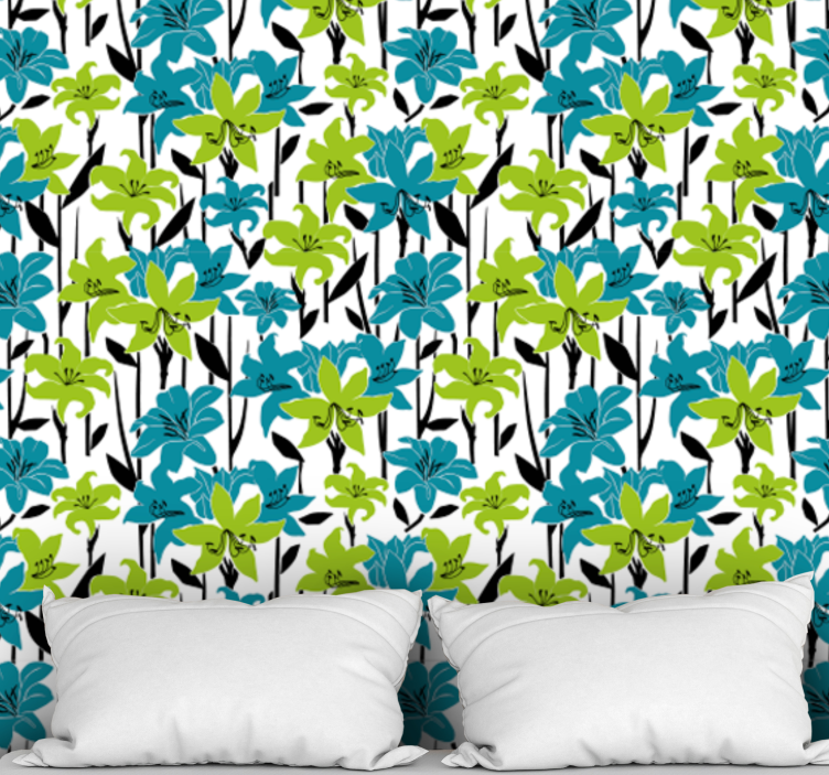 Papel pintado flores colorida floración floral - TenVinilo