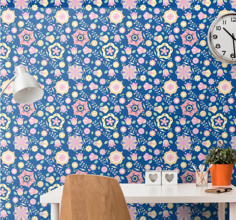 Papel pintado flores composición de flores - TenVinilo