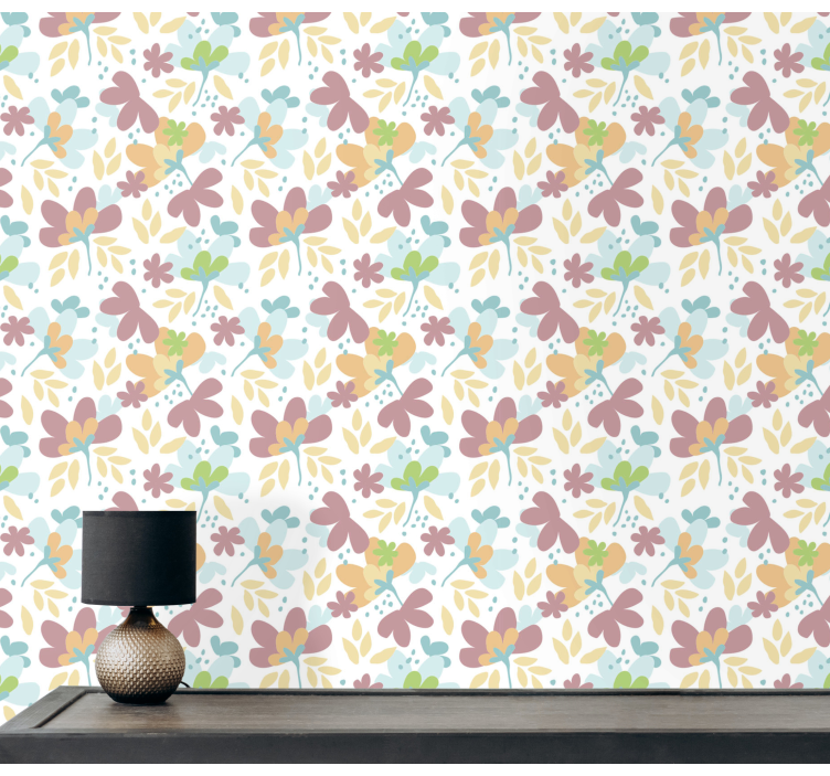 Papel pintado flores decoración con motivos florales - TenVinilo