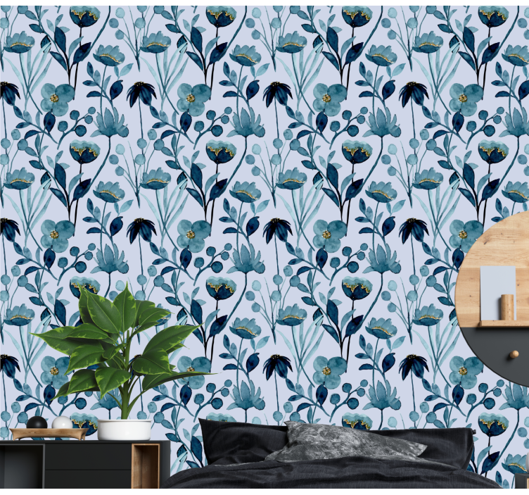 Papel pintado flores elegancia botánica floral - TenVinilo