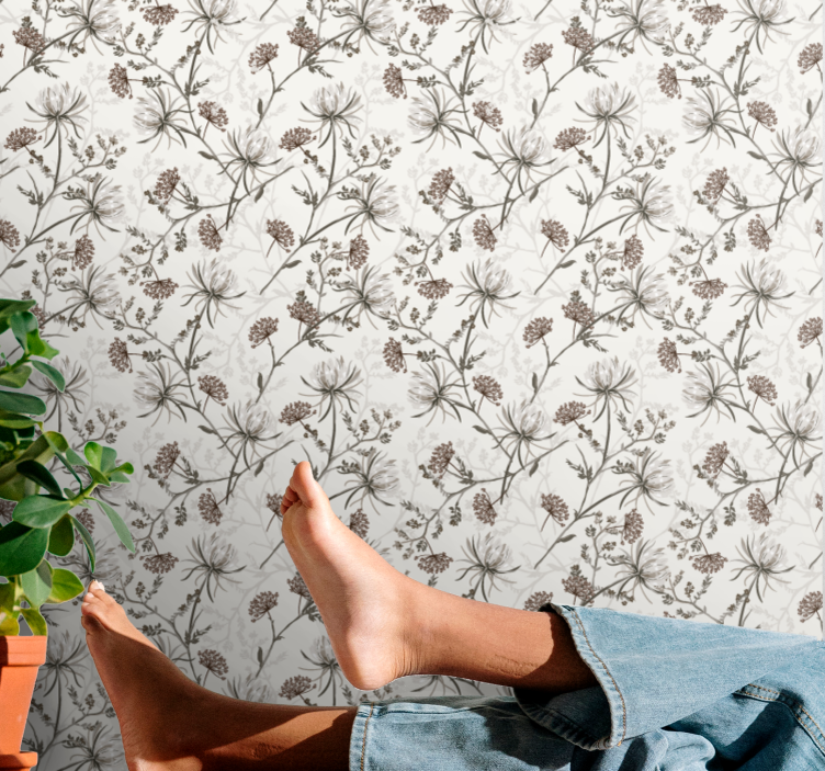 Papel pintado flores impresiones botánicas - TenVinilo