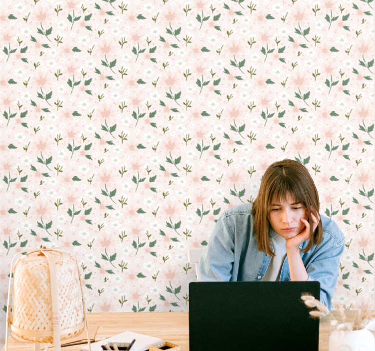 Papel pintado flores manjar floral - TenVinilo