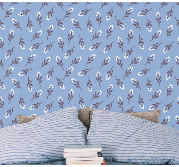 Papel pintado flores motivo de ramas florales - TenVinilo