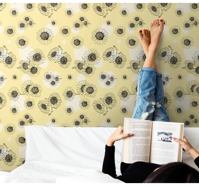 Papel pintado flores patrones florales - TenVinilo