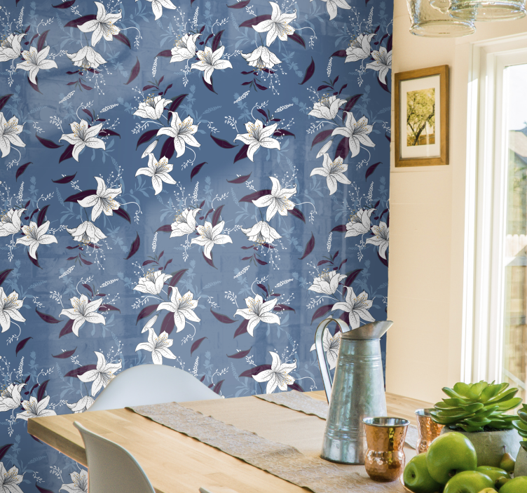 Papel pintado flores patrones florales elegantes - TenVinilo