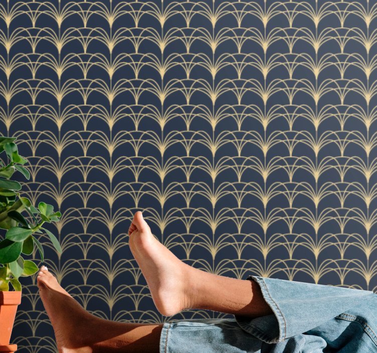 Papel pintado geométrico arcos art deco - TenVinilo