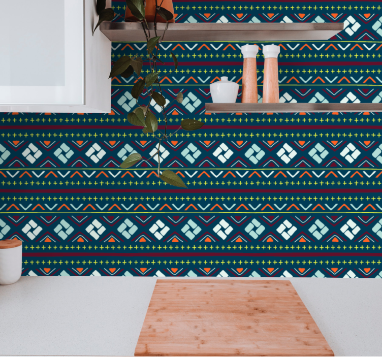 Papel pintado geométrico bloques de colores geométricos - TenVinilo