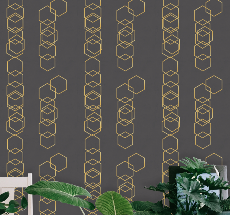 Papel pintado geométrico diseño lineal  - TenVinilo