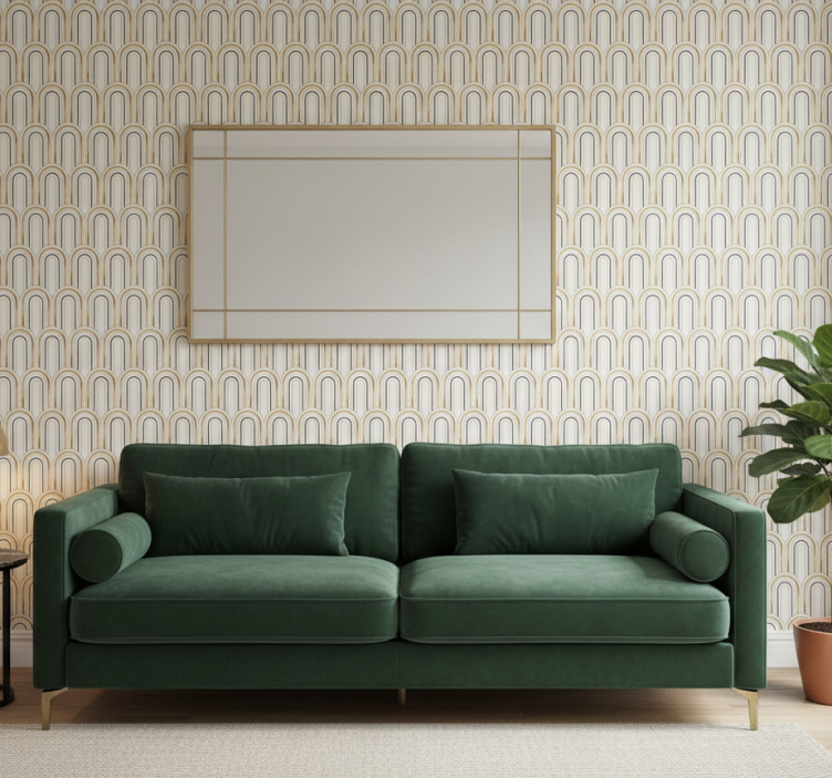 Papel pintado geométrico figuras geométricas art deco - TenVinilo