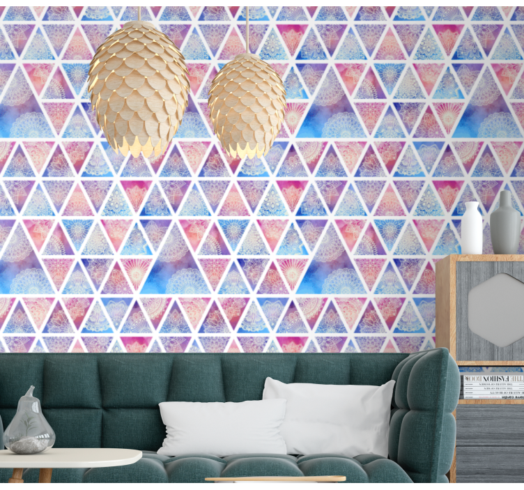 Papel pintado geométrico matriz triangular geométrica - TenVinilo