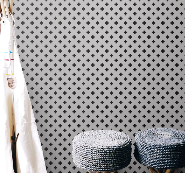 Papel pintado geométrico patrón cruzado - TenVinilo