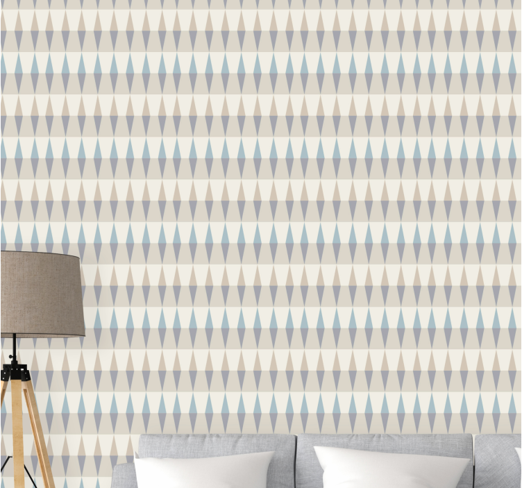 Papel pintado geométrico patrón de diamante estilizado - TenVinilo