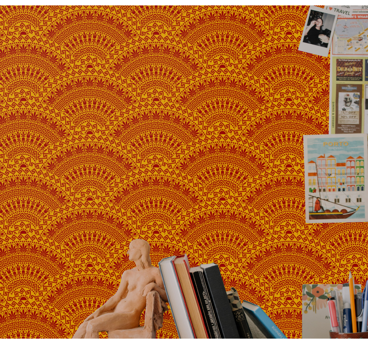 Papel pintado geométrico patrones de arcos geométricos - TenVinilo