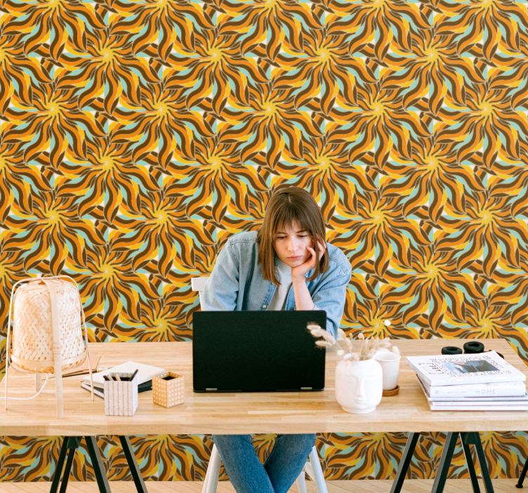 Papel pintado geométrico patrones de remolinos intrincados - TenVinilo