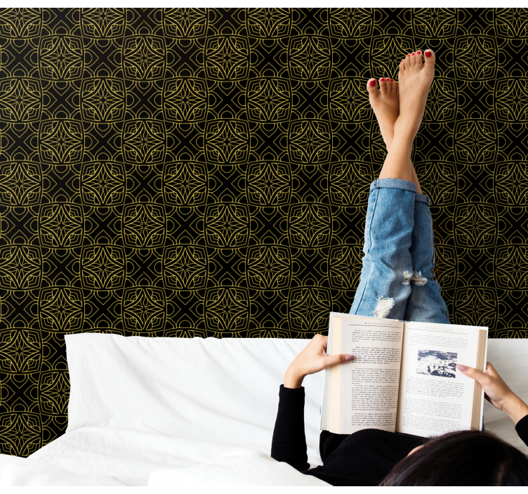 Papel pintado ornamental patrones geométricos intrincados - TenVinilo