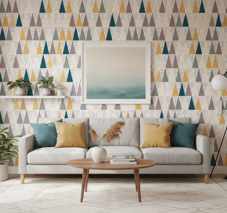 Papel pintado geométrico segmentos triangulares - TenVinilo