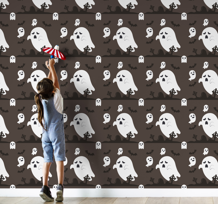 Papel pintado Halloween sustos fantasmales - TenVinilo