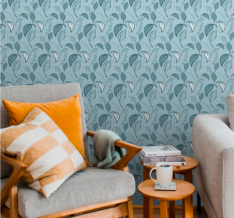 Papel pintado hojas brote escandinavo - TenVinilo
