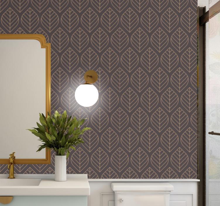 Papel pintado hojas elegancia en patrón de hojas - TenVinilo