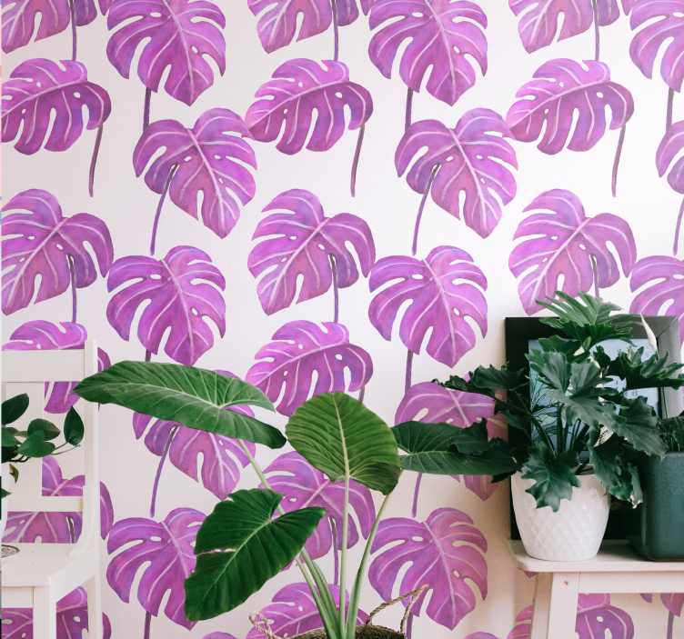 Papel pintado hojas monstera deliciosa - TenVinilo