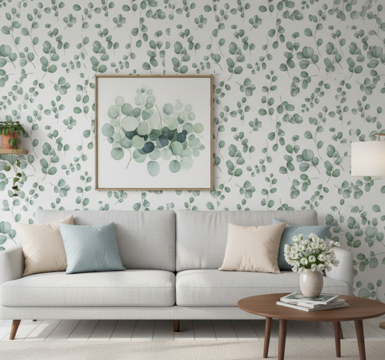 Papel pintado hojas patrón elegante sin costuras - TenVinilo