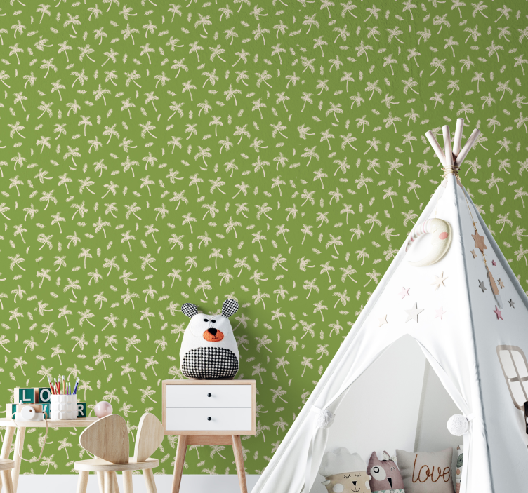 Papel pintado hojas vegetación floral - TenVinilo