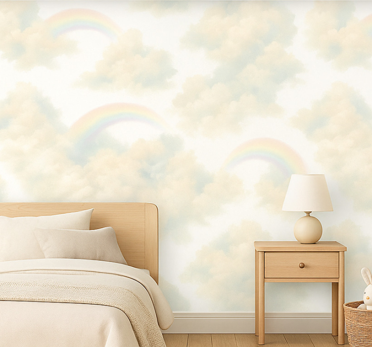 Papel pintado infantil cielo colorido - TenVinilo