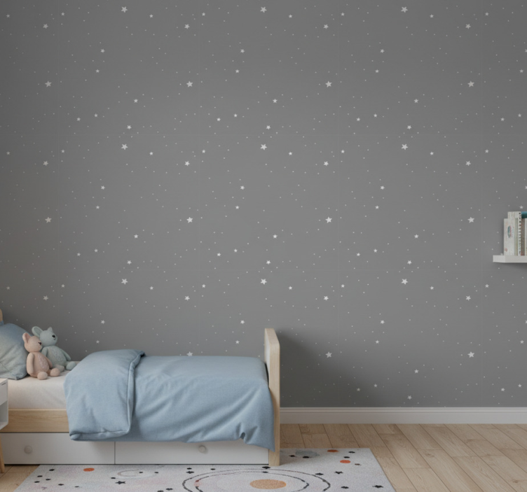 Papel pintado infantil paisaje nocturno celestial - TenVinilo