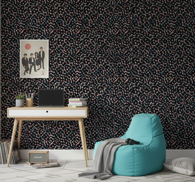 Papel pintado juvenil patrón de puntos coloridos - TenVinilo